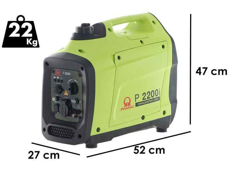 Pramac P2200i - 2.1 kW Silenced Inverter Power Generator - DC 1.9 kW Single-phase
