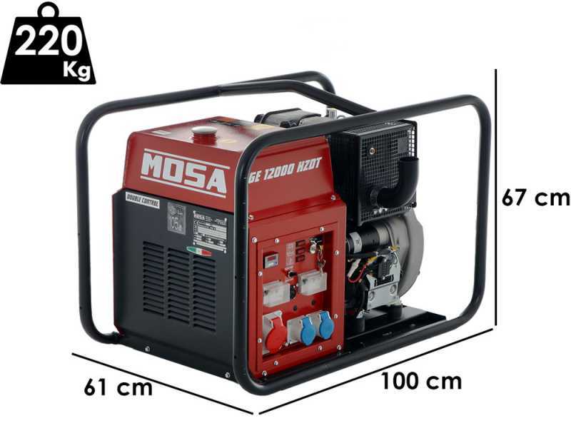 MOSA GE 12000 HZDT - 9.6 kW Diesel Power Generator - DC 8.8 kW Three-phase