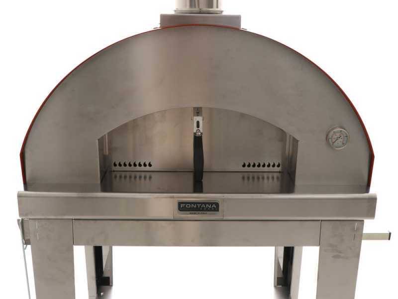 Fontana Mangiafuoco Rosso - Outdoor Wood-fired Oven with Cart