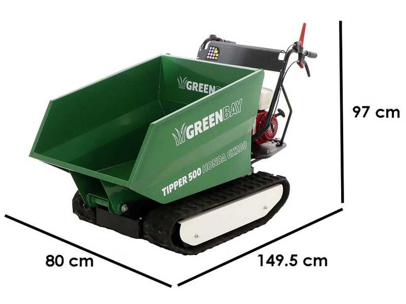GreenBay Tipper 500 Dumper Tracked Power Barrow - Honda GX200 Engine