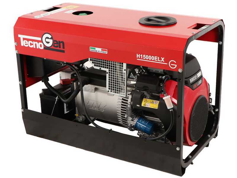 TecnoGen H15000ELX - 10.4 kW Petrol Power Generator - DC 9.4 kW Single phase