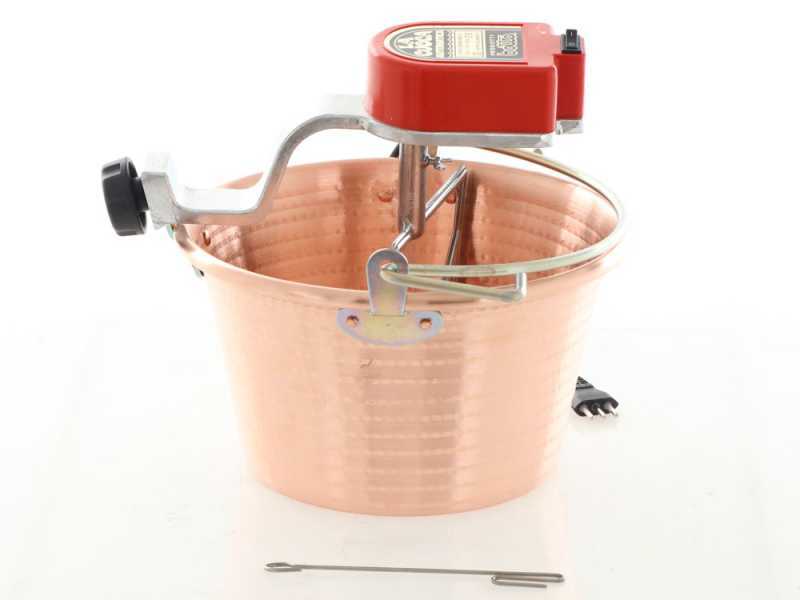 NuovaFac Cuoca Automatica - Hammered Copper Electric Polenta Pot with 9L Round Base  - 5W