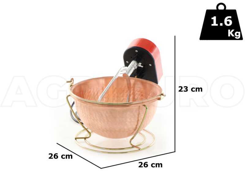 NuovaFac Cuoca Automatica - Hammered Copper Electric Polenta Pot with 3L Round Base  - 5W