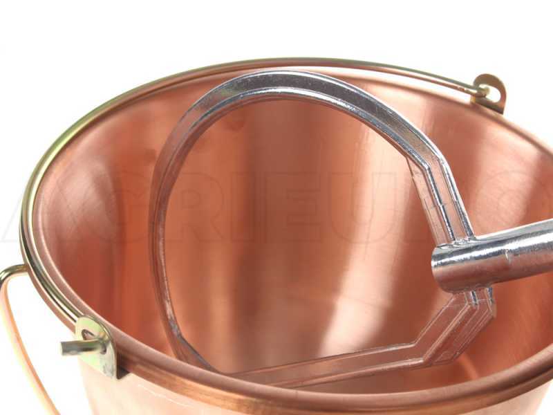 NuovaFac Cuoca Automatica - Smooth Copper Electric Polenta Pot with 4L Round Base - 5W