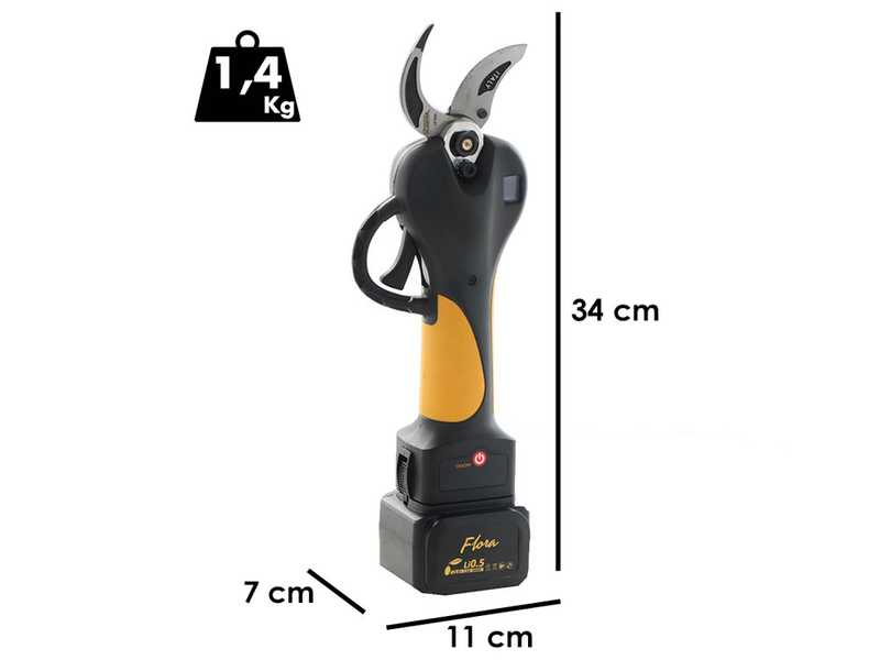 Agritec Flora PC38 Electric Pruning Shears - 2x 21.6 V 2.5Ah
