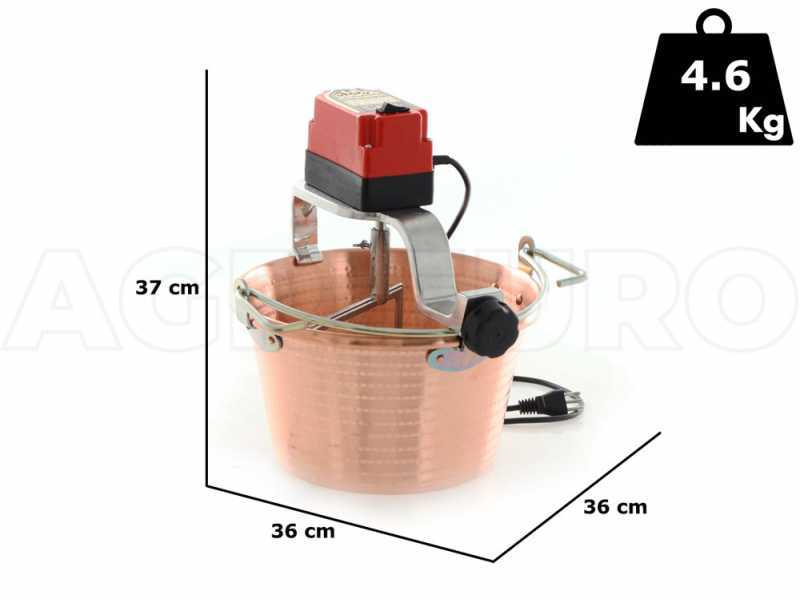 NuovaFac Cuoca Automatica - Hammered Copper Electric Polenta Pot with 9 L Flat Base - 24W