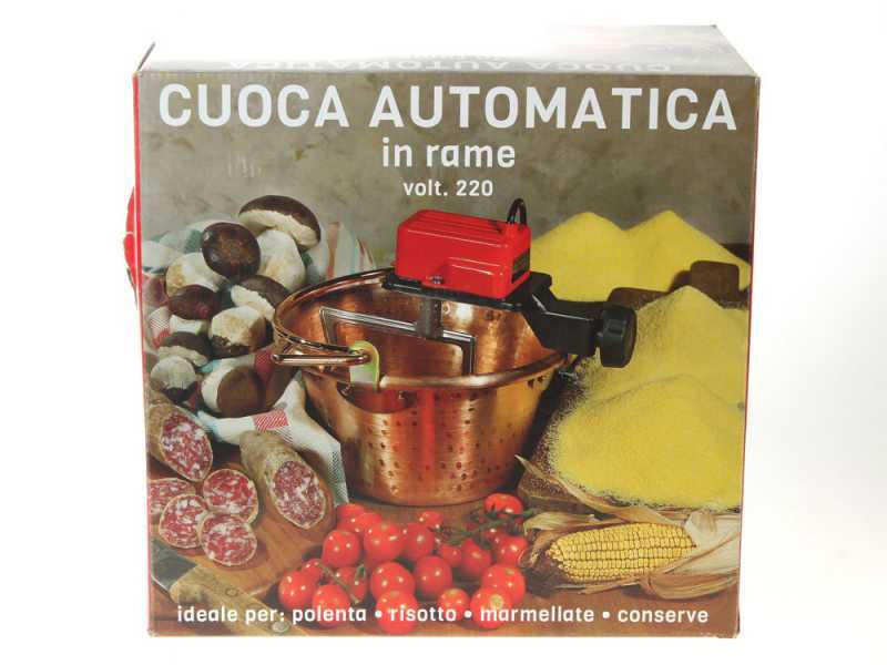 NuovaFac Cuoca Automatica - Hammered Copper Electric Polenta Pot with 4 L Flat Base - 5W