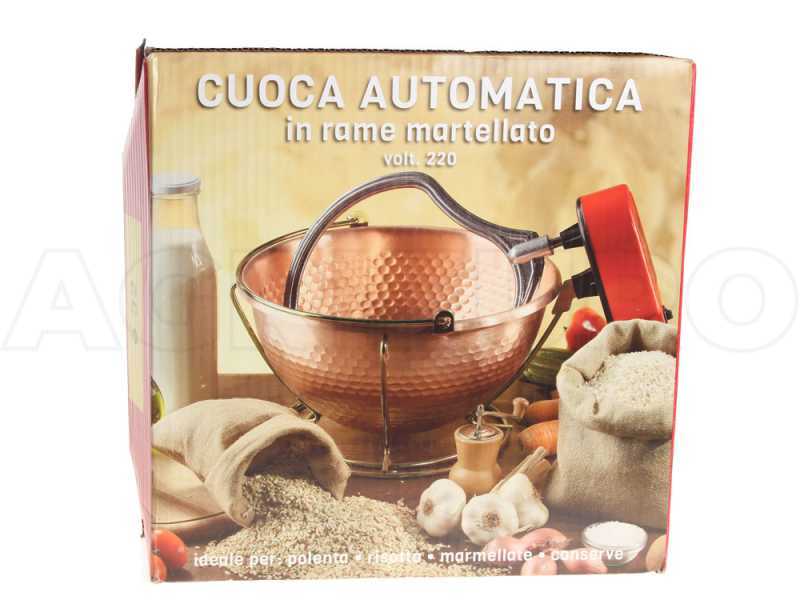 NuovaFac Cuoca Automatica - Smooth Copper Electric Polenta Pot with 6L Round Base - 24W