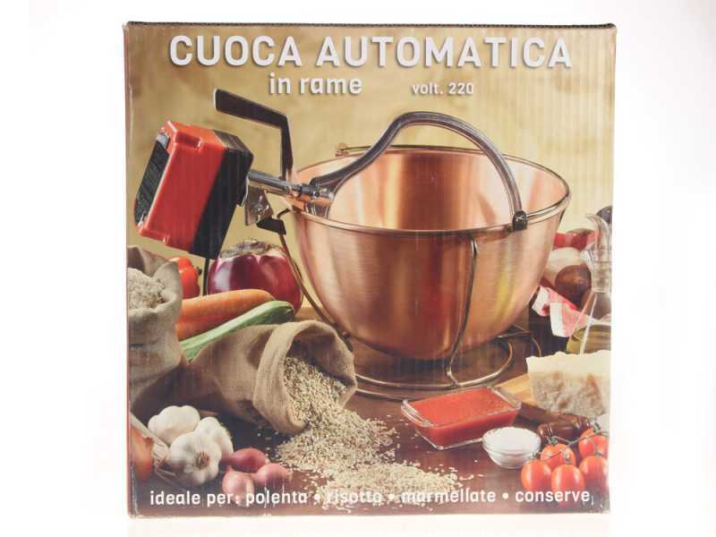 NuovaFac Cuoca Automatica - Smooth Copper Electric Polenta Pot with 9L Round Base - 24W