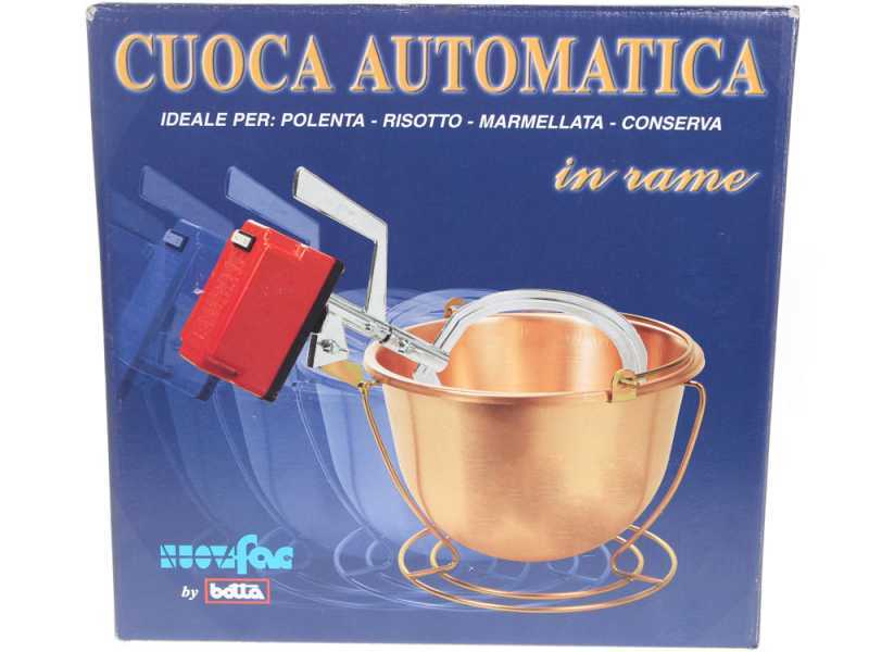 NuovaFac Cuoca Automatica -  Smooth Copper Electric Polenta Pot with 4L Round Base - 24W
