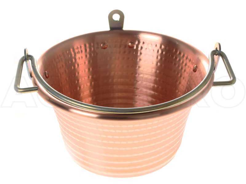 NuovaFac Cuoca Automatica - Hammered Copper Electric Induction Pot for Polenta, 4 L Flat Base - 5W