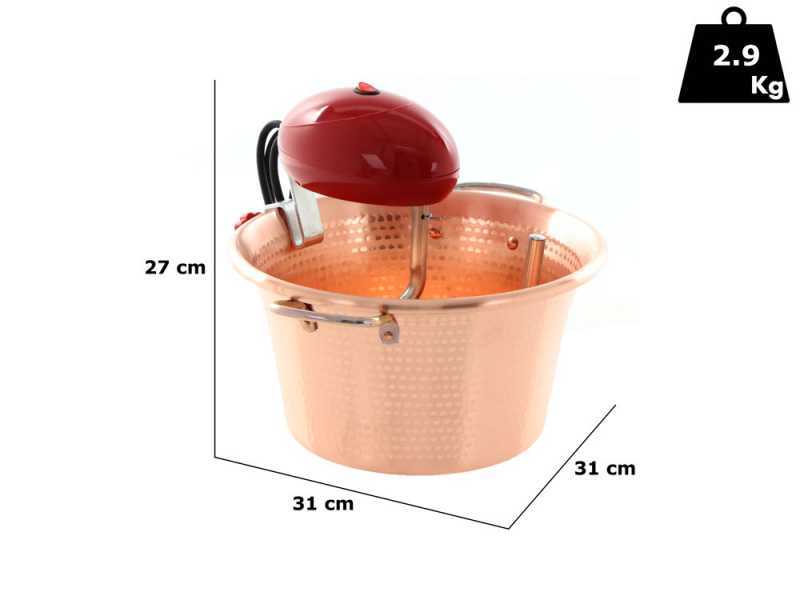 Macom Polentino - Hammered Copper Electric Pot for Polenta with Flat Base 4W