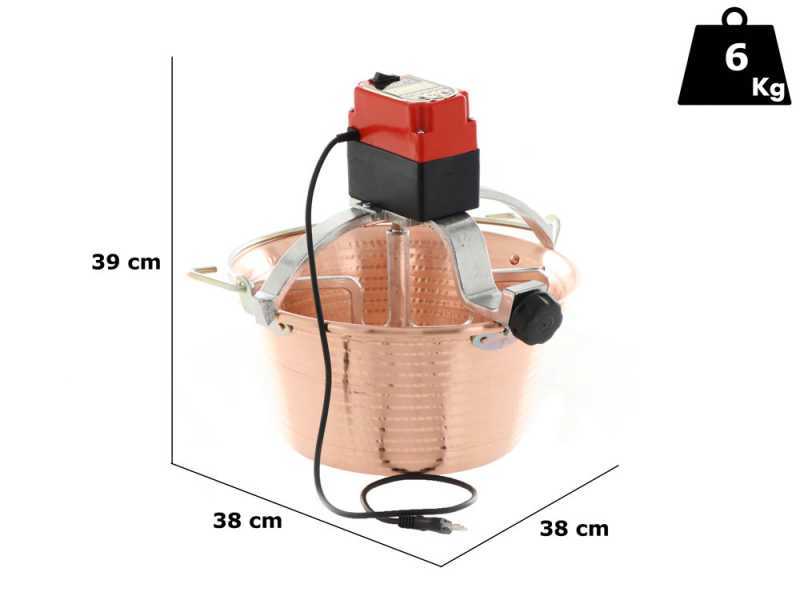 NuovaFac Cuoca Automatica - Hammered Copper Electric Pot for Polenta with Flat Base 14 L - 30W