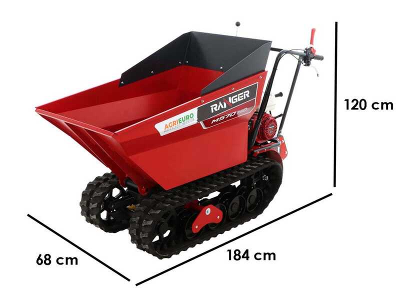 Ranger M570 HD-E Dumper Tracked Power Barrow - Honda GX200 Engine - Electric start