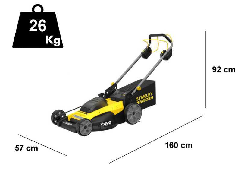 Stanley SFMCMWS251M-QW 18V Battery-powered Lawn Mower - 2x 4.0 Ah