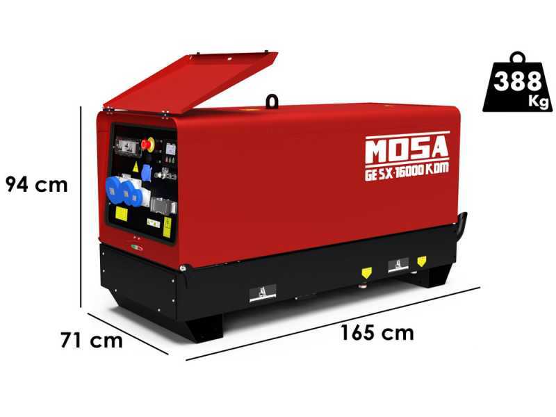 MOSA GE SX 16000 KDM - 14.4 kW Diesel Silenced Power Generator - DC 13.2 kW Single-phase