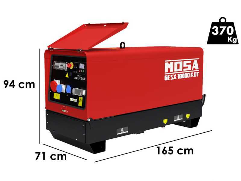 MOSA GE SX 18000 KDT - 14.4 kW Diesel Silenced Power Generator - DC 13.2 kW Three-phase