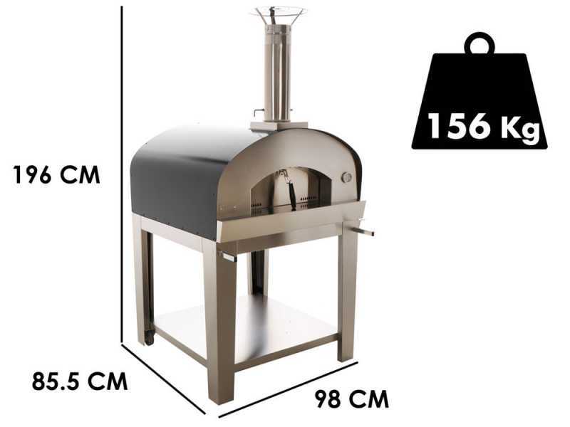 Seven Italy Ade Antracite - Outdoor Wood-fired Oven with Cart