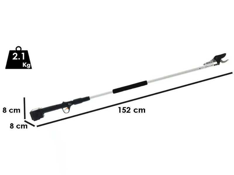 Volpi KV151 - Electric pruning shear on pole - 2x 21.6V 4Ah