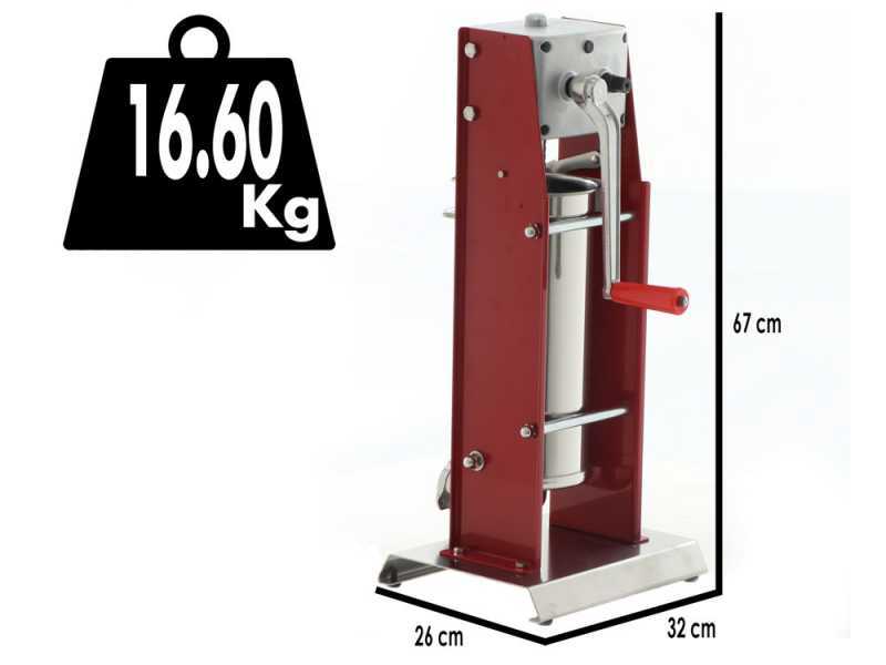 Tre Spade Mod. 7/V - 7 Kg Manual Vertical Sausage Stuffer - 2 Speeds