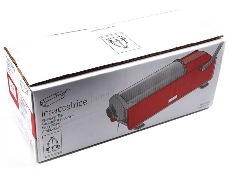 Tre Spade Mod. Star 8 Red - 7 Kg Manual Sausage Stuffer - 2 Speeds