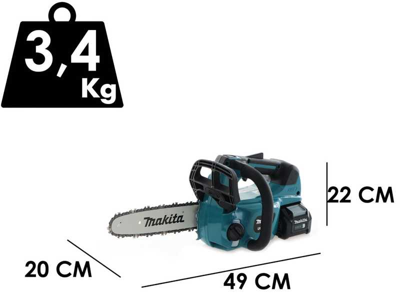 Makita UC002GZ - Battery-powered Electric Chainsaw - 25 cm Blade - WITHOUT BATTERY AND CHARGER