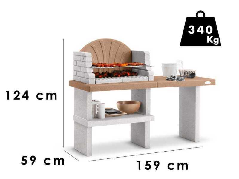 Palazzetti Vasto Masonry Wood-fired and Charcoal Barbecue