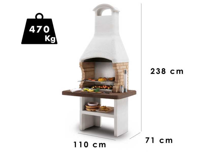 Palazzetti Brest 3 Masonry Wood-fired and Charcoal Barbecue