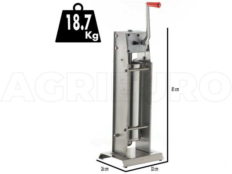 Tre Spade Mod. 7/V Deluxe - 7 Kg Vertical Manual Sausage Stuffer - 2 Speeds