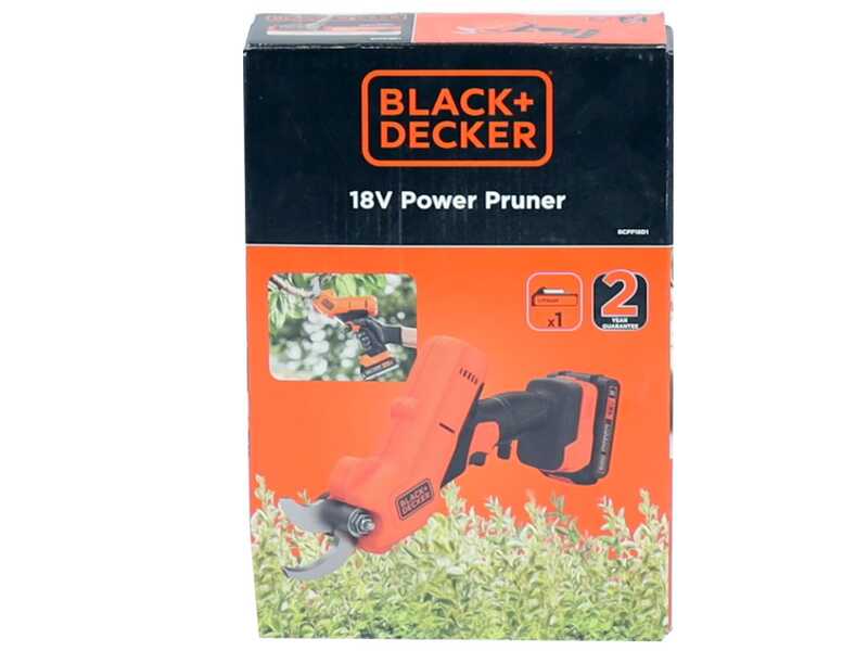 Black &amp; Decker BCPP18D1-QW Battery-powered Pruning Shears - 18V 2Ah Battery + Free 18V 2Ah battery - 25mm Cutting diameter