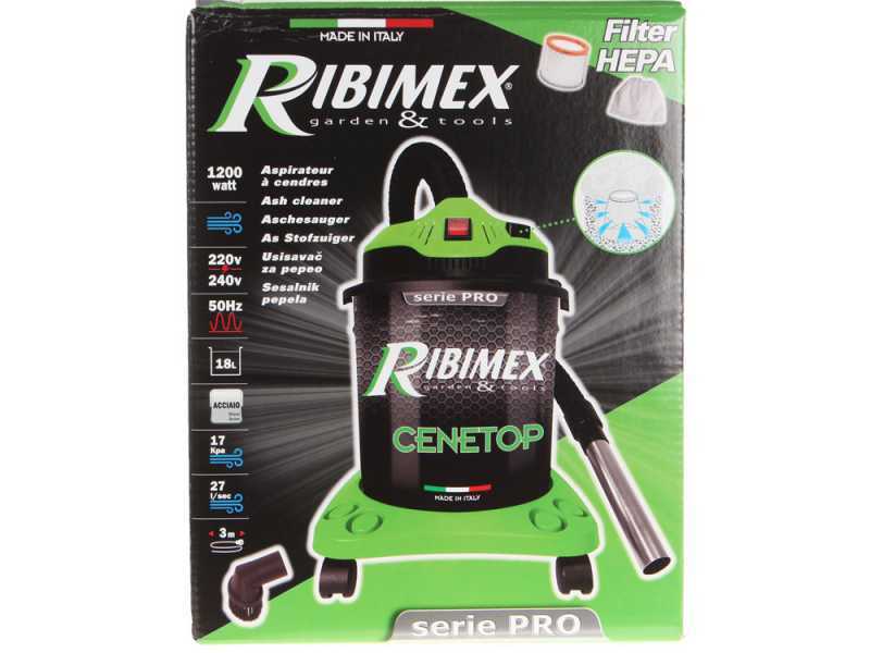 Ribimex Cenetop - 18L Ash Vacuum Cleaner - 1200W