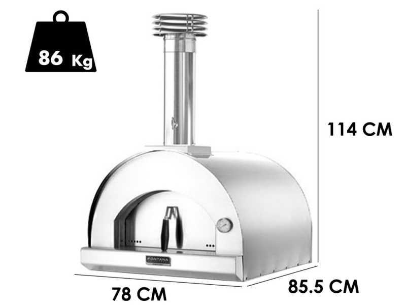 Fontana Margherita INOX - Wood-fired Oven 