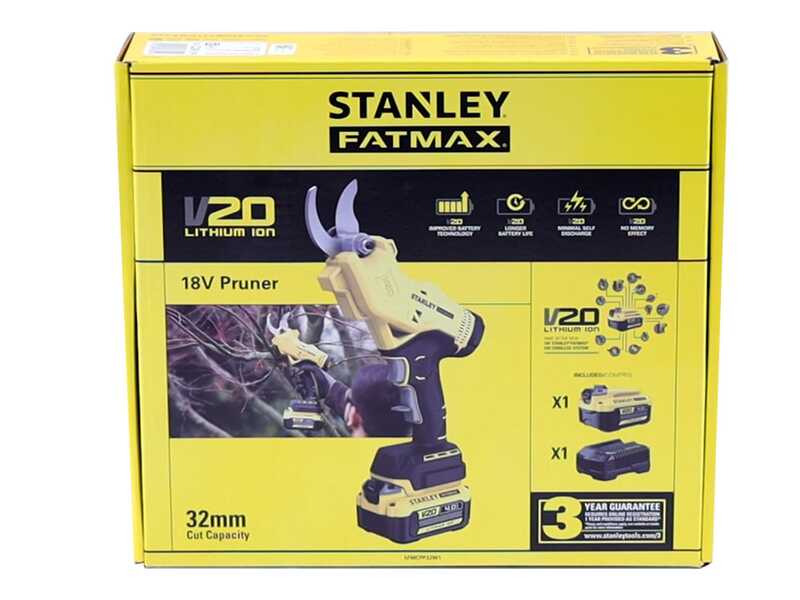 Stanley SFMCPP32M1-QW Electric Pruning Shears - 20 V - 4Ah Battery