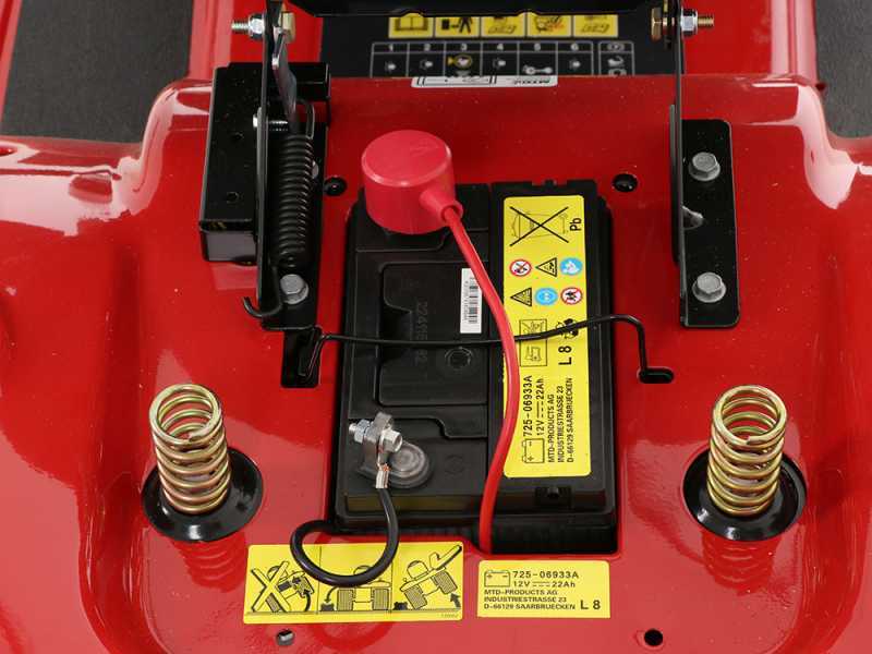 Mtd ride store on mower battery