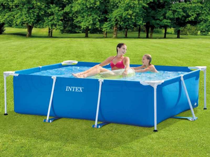 Intex rectangular deals frame pool