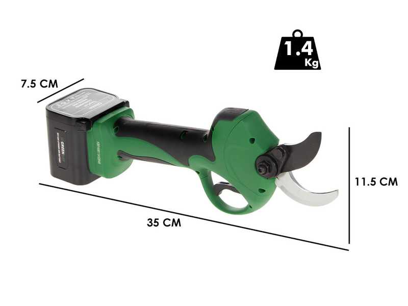 GreenBay TOPCUT 40 Electric Pruning Shears - 2x 21 V 4Ah Batteries