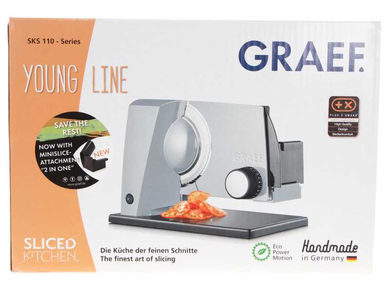 GRAEF SKS 110 TWIN White - Meat Slicer with 170 mm blade - 2 blades supplied