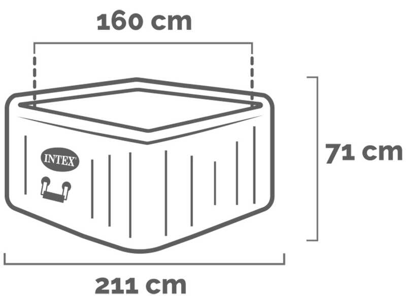 Intex Square Greystone Deluxe 28450NP - &Oslash;173x71 cm - Hot Tub Spa Pool