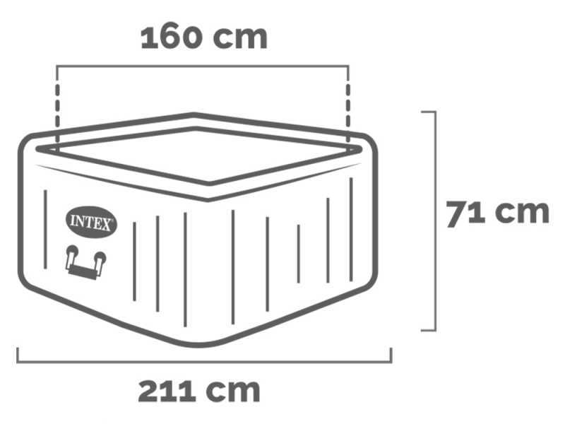 Intex Square Chevron Deluxe 28446EX - &Oslash;173x71 cm - Hot Tub Spa Pool