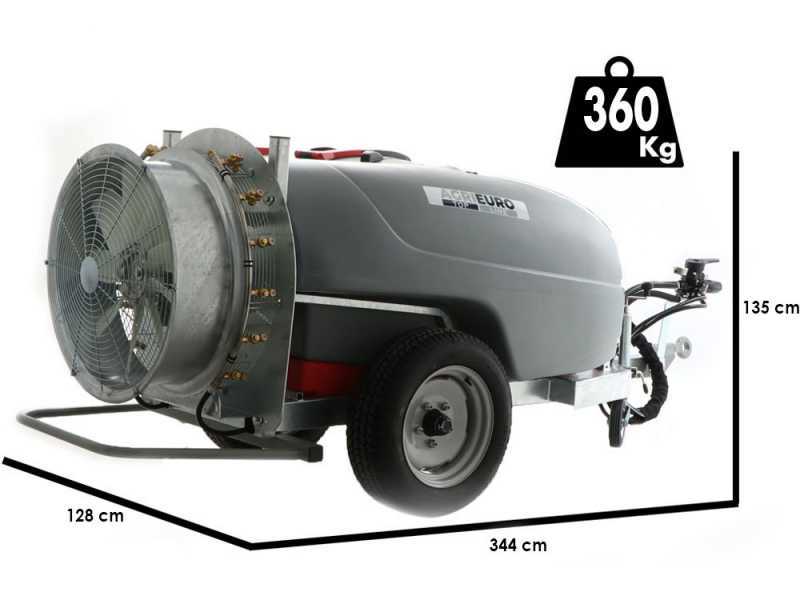Gray T Car 800/70 - Trailed Tractor-Mounted Mist Blower for Spraying - 800L Capacity - AR1064 pump