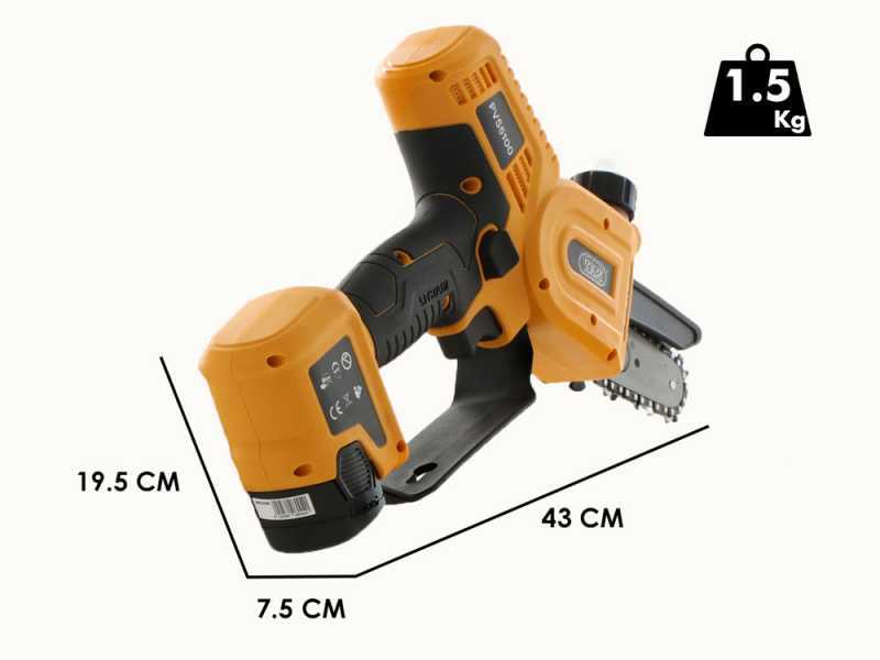 Volpi Predator PVS5100 Battery Powered Pruner -2x 14.4 V 2.5Ah Batteries