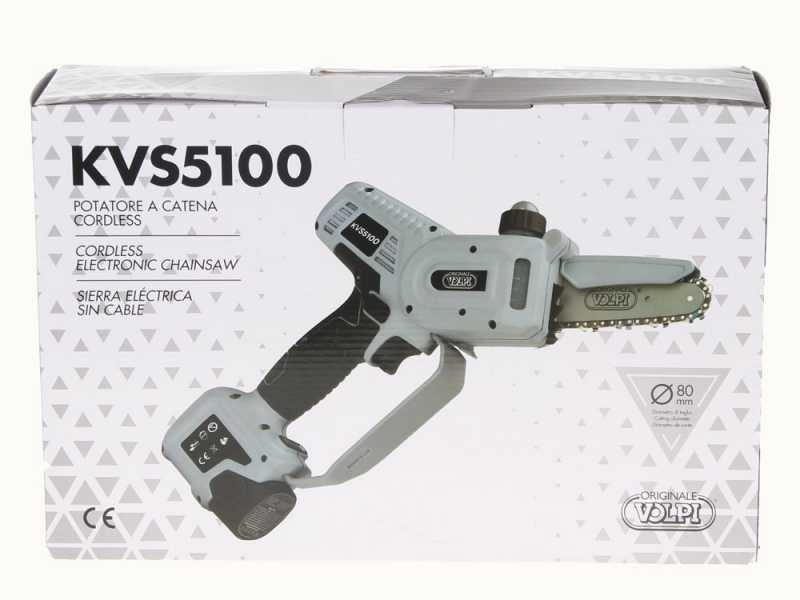 Volpi KVS5100 Manual Battery-powered Pruner -2x 14.4 V 2.5Ah Batteries