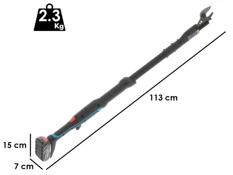 GARDENA EasyCut 110/18V P4A Electric Pruning Shears on Extension Pole - 18V 2Ah - 28mm Cutting diameter