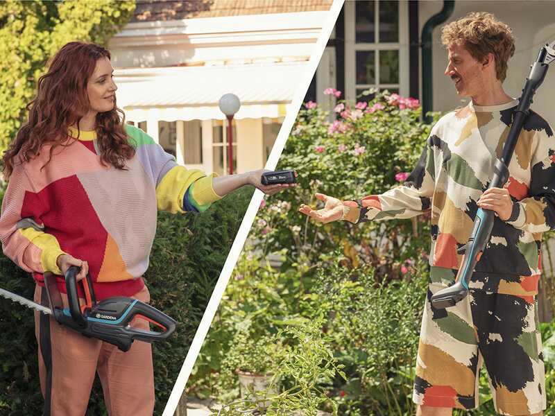 GARDENA EasyCut 110/18V P4A Electric Pruning Shears on Extension Pole - 18V 2Ah