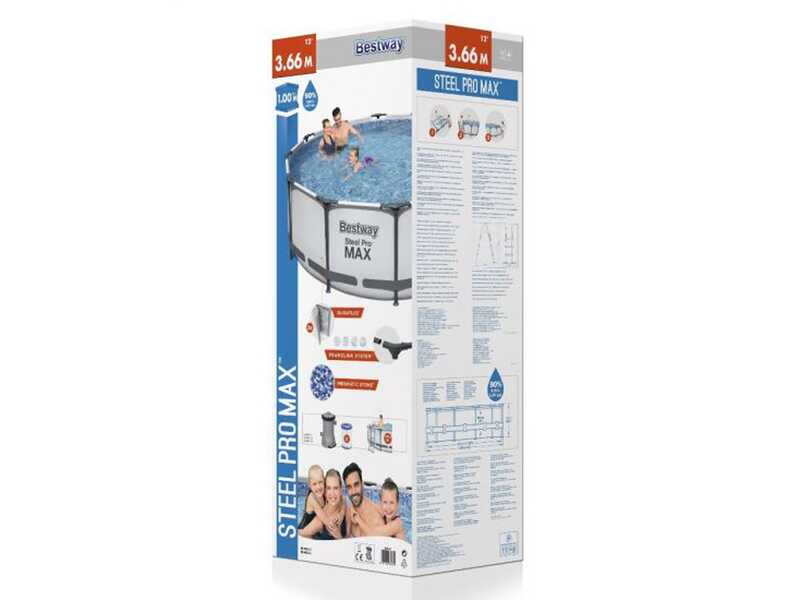 Bestway Steel Pro Max 56418 - &Oslash;366x100 cm  - Round Pool + Filter Pump and Ladder