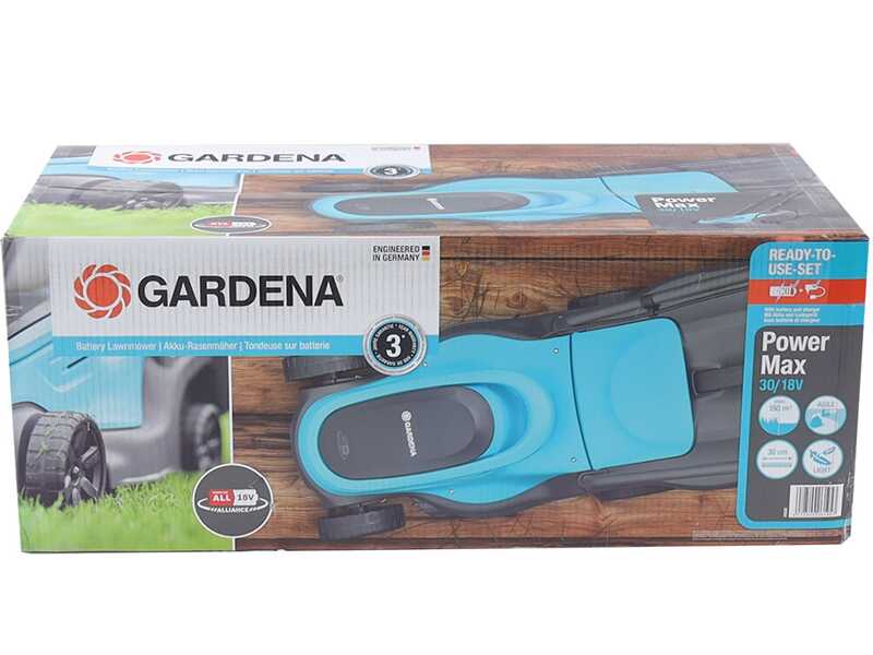 Gardena PowerMaX 30/18V P4A Battery-powered Electric Lawn Mower - BATTERY AND BATTERY CHARGER NOT INCLUDED