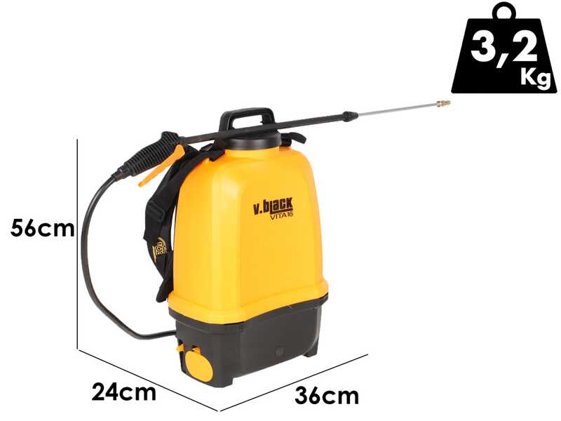 Volpi V-BLACK VITA 16 - Electric Backpack Sprayer Pump