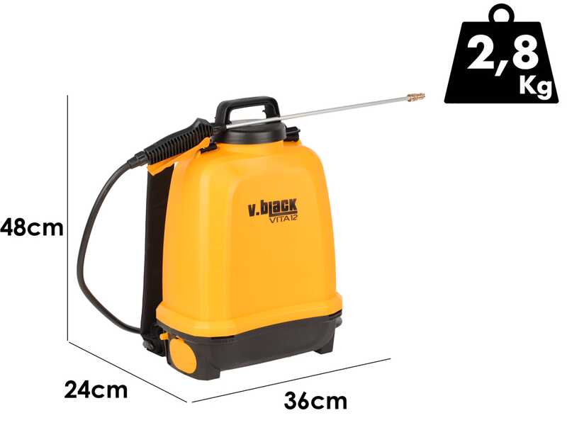 Volpi V-BLACK VITA 12 - Electric Backpack Sprayer Pump