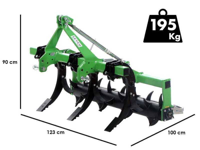 Seven Italy Simply 3-element Tractor-Mounted Ripper -  120 cm mechanic roller