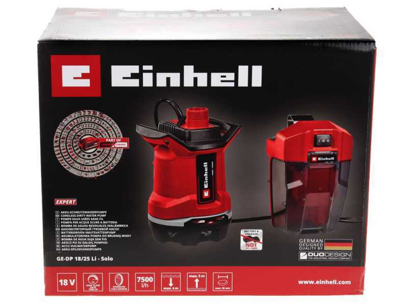 Einhell GE-DP 18/25 li Submersible Pump for Dirty Water - Battery 18 V 2.5Ah and Battery Charger